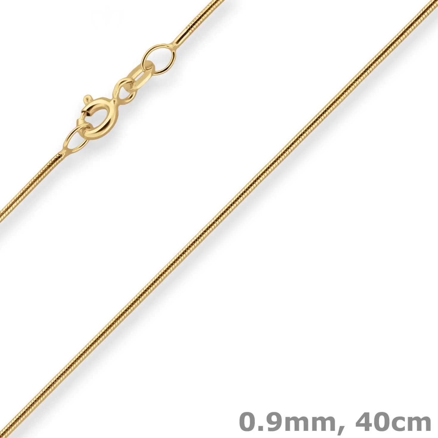 0,9mm Schlangenkette Goldkette Collier Halskette aus 333 Gold Gelbgold 40cm