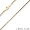 1,4mm Schlangenkette Goldkette Collier Halskette aus 585 Gold Gelbgold 42cm