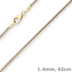 1,4mm Schlangenkette Goldkette Collier Halskette aus 585 Gold Gelbgold 42cm