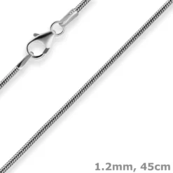 1,2mm Schlangenkette Goldkette Collier Halskette aus 585 Gold Weißgold 45cm
