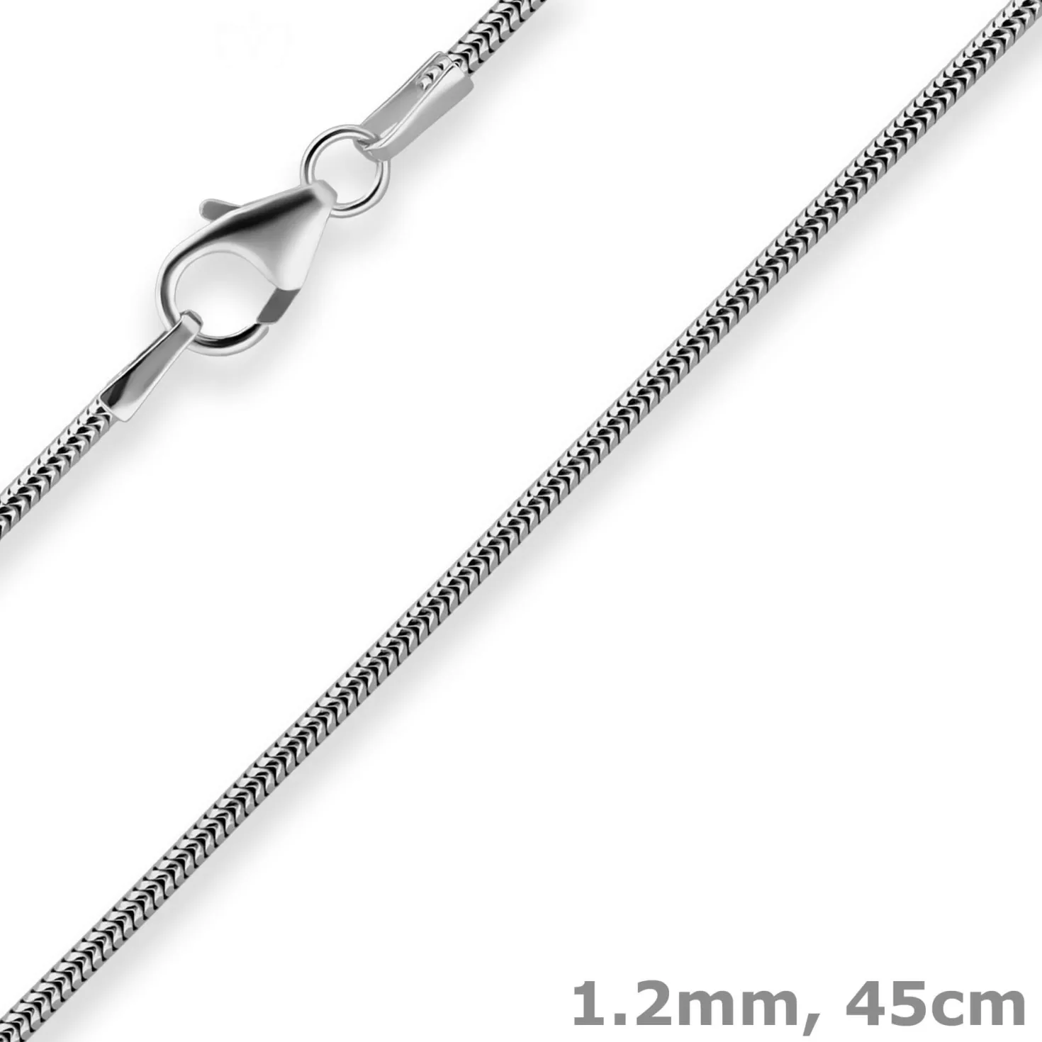 1,2mm Schlangenkette Goldkette Collier Halskette aus 585 Gold Weißgold 45cm
