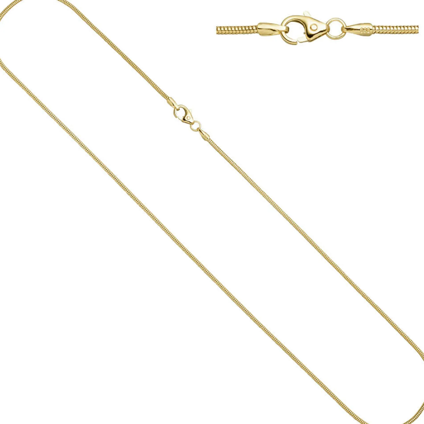 1,4mm Schlangenkette Halskette Kette Collier aus 585 Gold Gelbgold 42cm