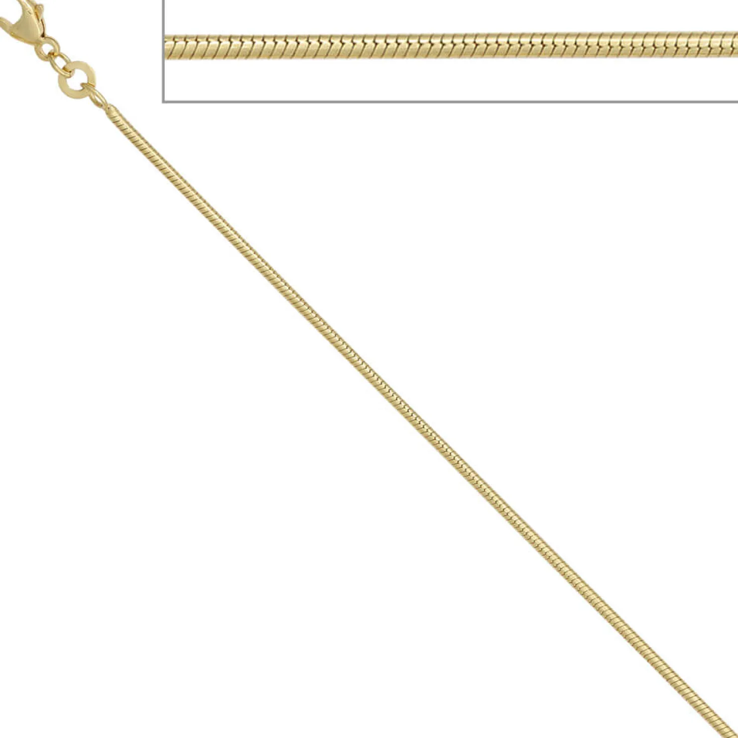 1,4mm Schlangenkette Halskette Kette Collier aus 585 Gold Gelbgold 45cm