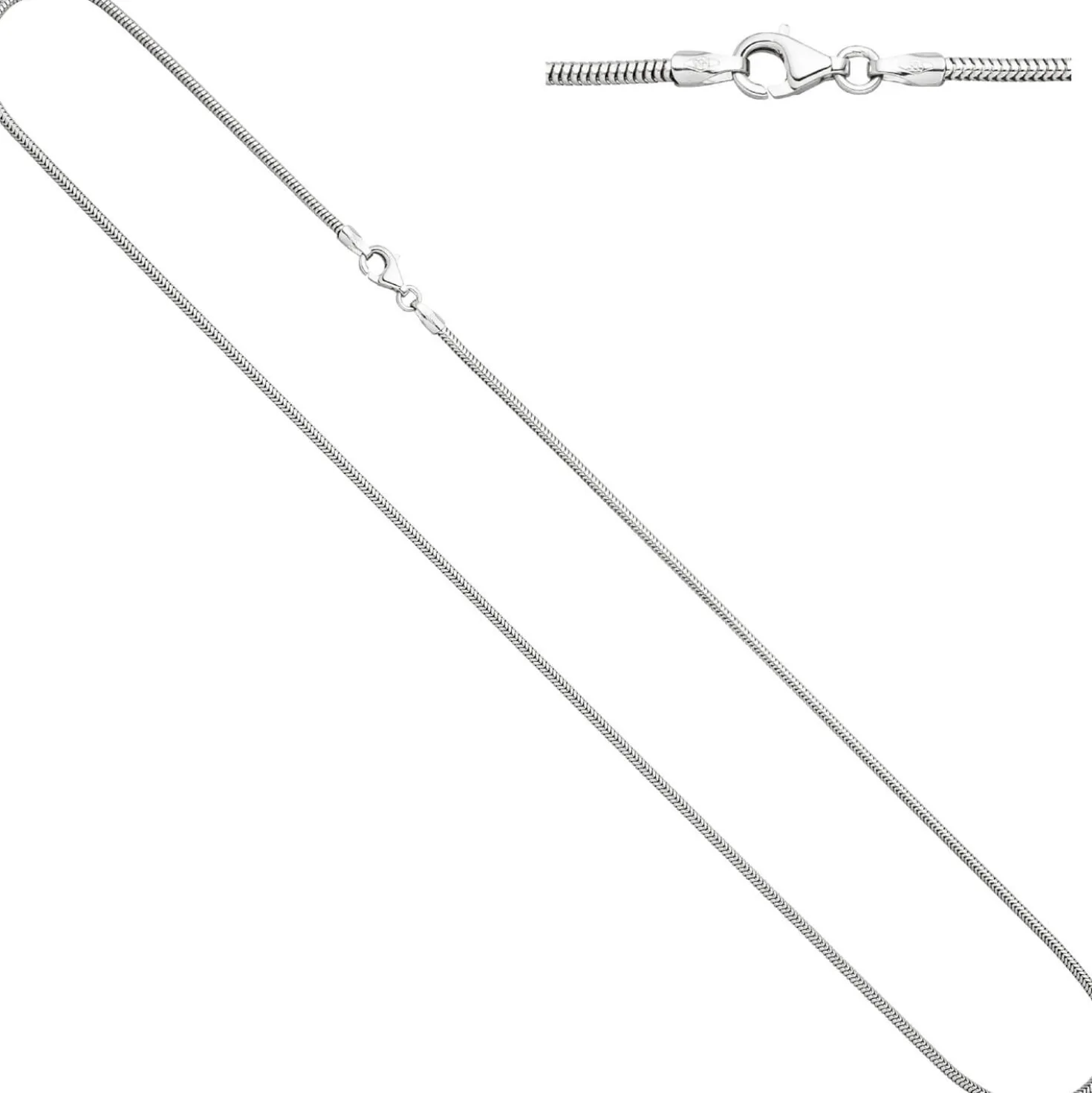 1,4mm Schlangenkette Halskette Collier aus 585 Gold Weißgold 40cm