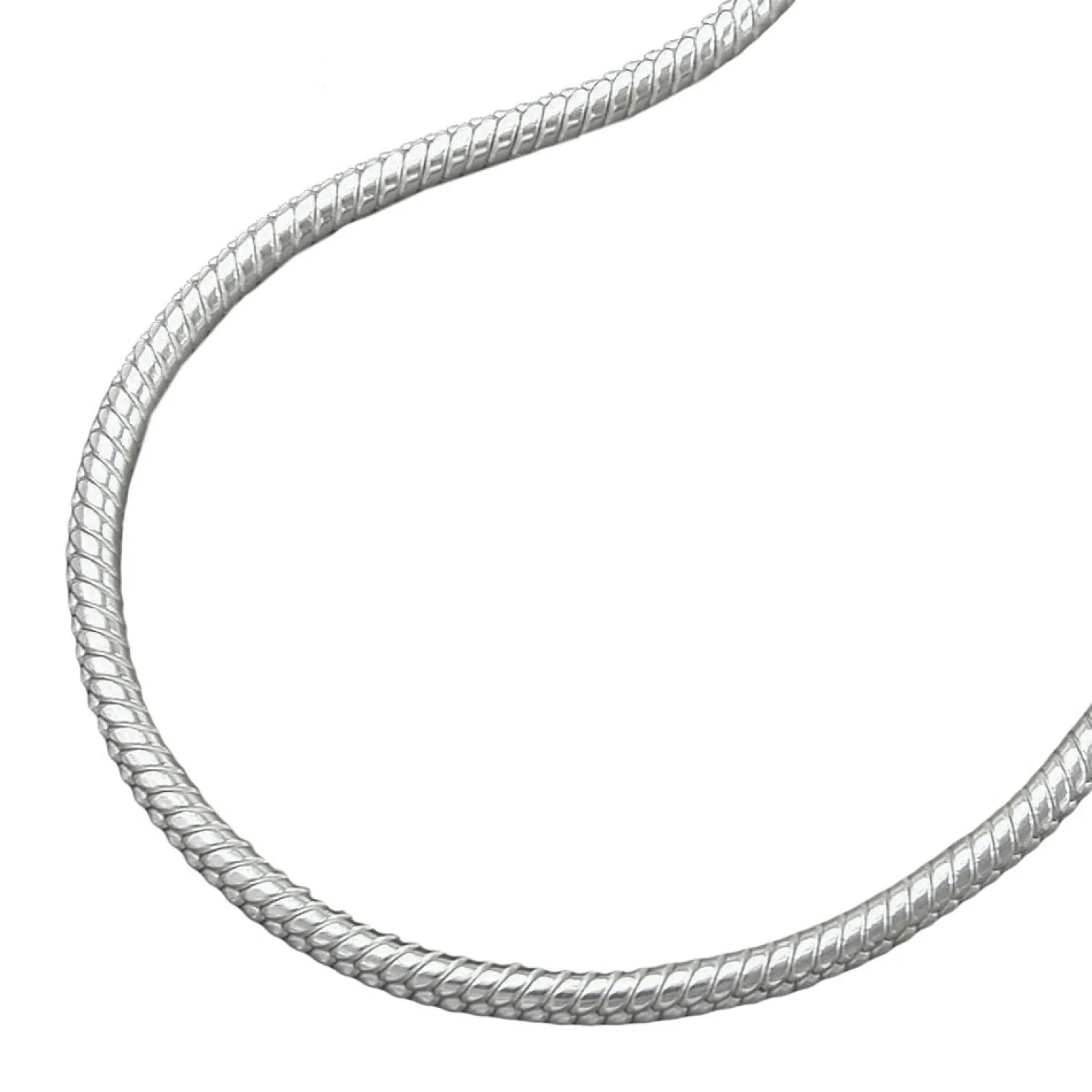 1,5mm Schlangenkette Halskette Kette Collier, rund, Silber 925, 45cm