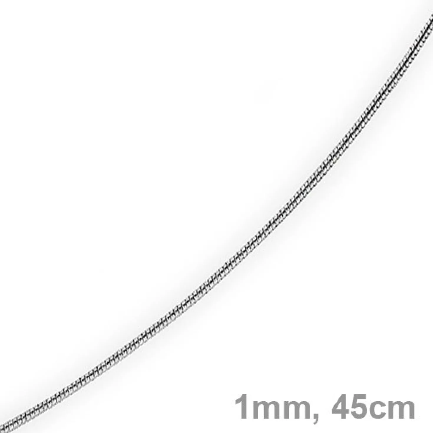 1mm Schlangenkette Kette Collier aus 750 Gold Weißgold, Goldkette 45cm