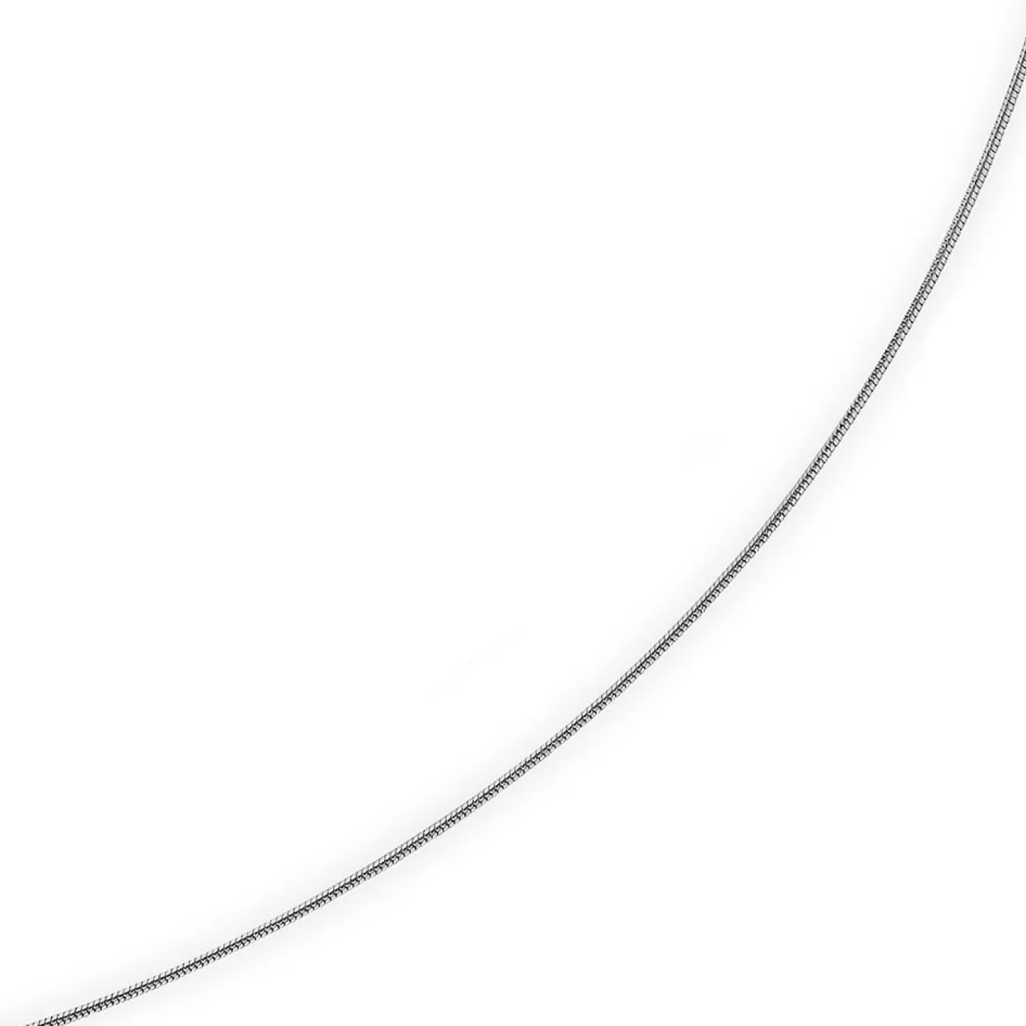 1mm Schlangenkette Kette Collier aus 750 Gold Weißgold, Goldkette 60cm