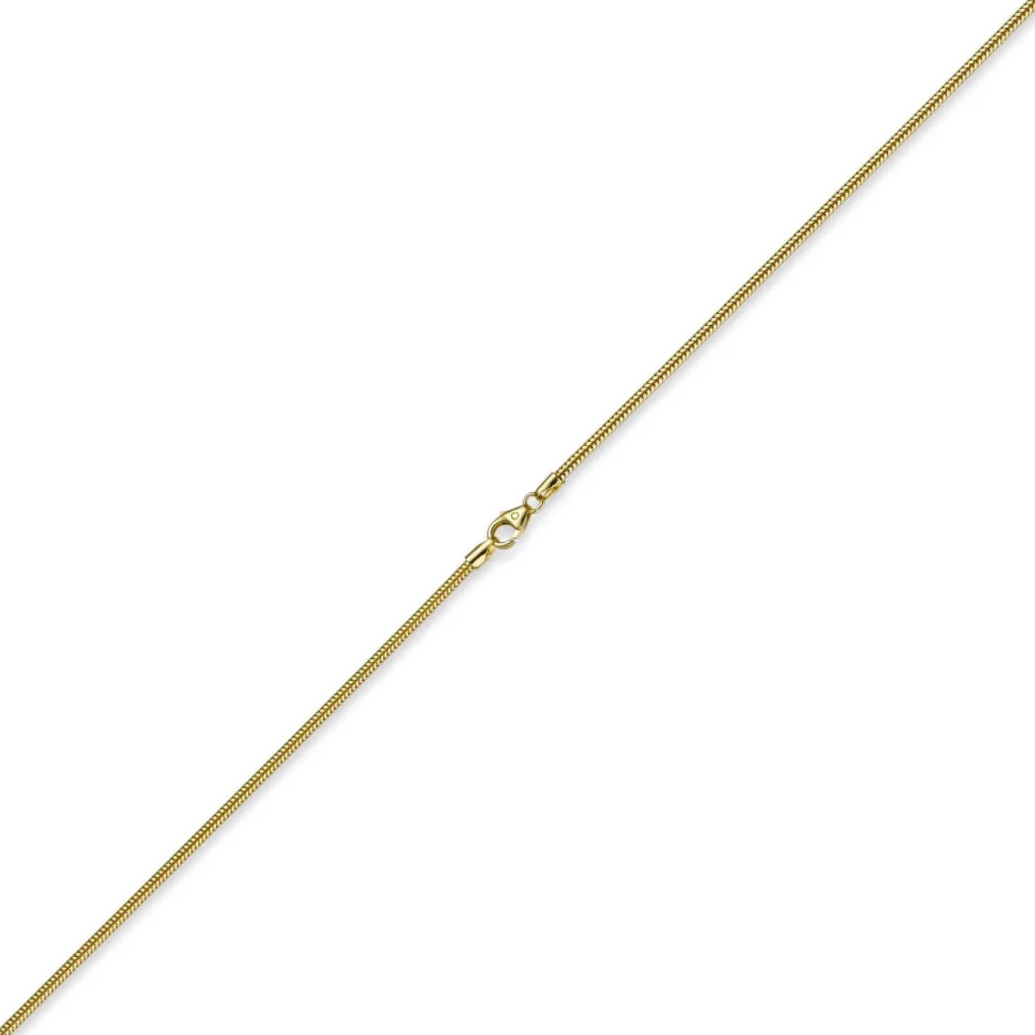 1,9mm Schlangenkette Kette Collier, 750 Gold Gelbgold, Goldkette 55cm
