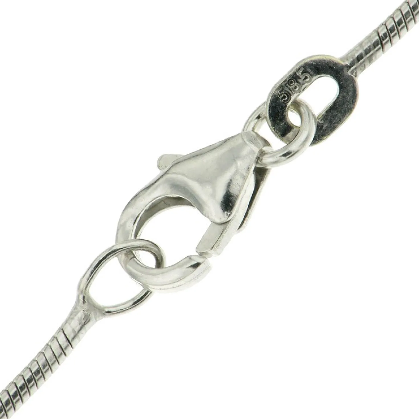 1mm Schlangenkette Kette Collier aus 585 Gold Weißgold, 50cm, Damen