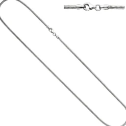 1,9mm Schlangenkette Kette Collier aus 925 Silber rhodiniert 80cm