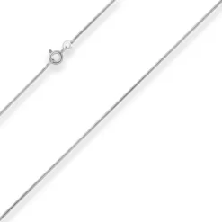 1,1mm Schlangenkette Kette Collier Halskette aus 925 Silber rhodiniert 60cm