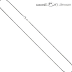 1,4mm Schlangenkette Kette 14Kt. 585 Weißgold 38cm rund