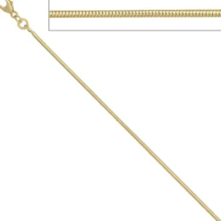 1,4mm Schlangenkette Kette rund, 333 Gold Gelbgold 50cm