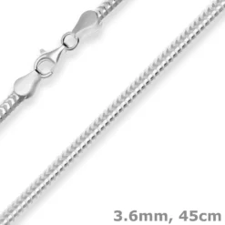 3,6mm Schlangenkette oval Silberkette Collier Halskette aus 925 Silber 45cm