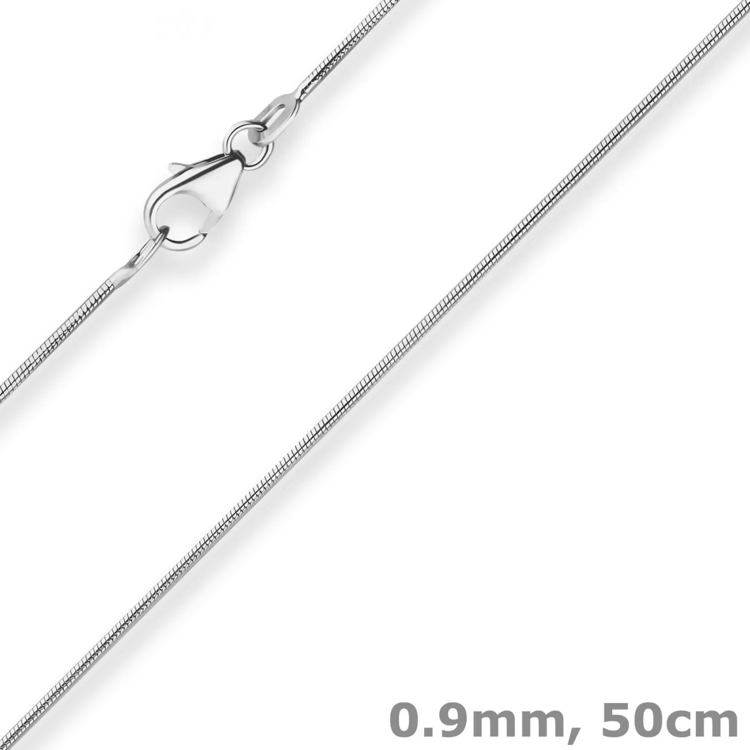 0,9mm Schlangenkette Platinkette Collier Halskette aus 950 Platin 50cm