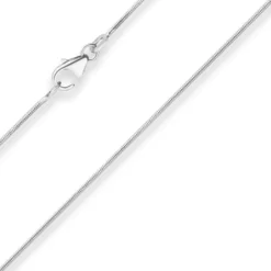 0,9mm Schlangenkette Silberkette Collier Halskette aus 925 Silber 100cm