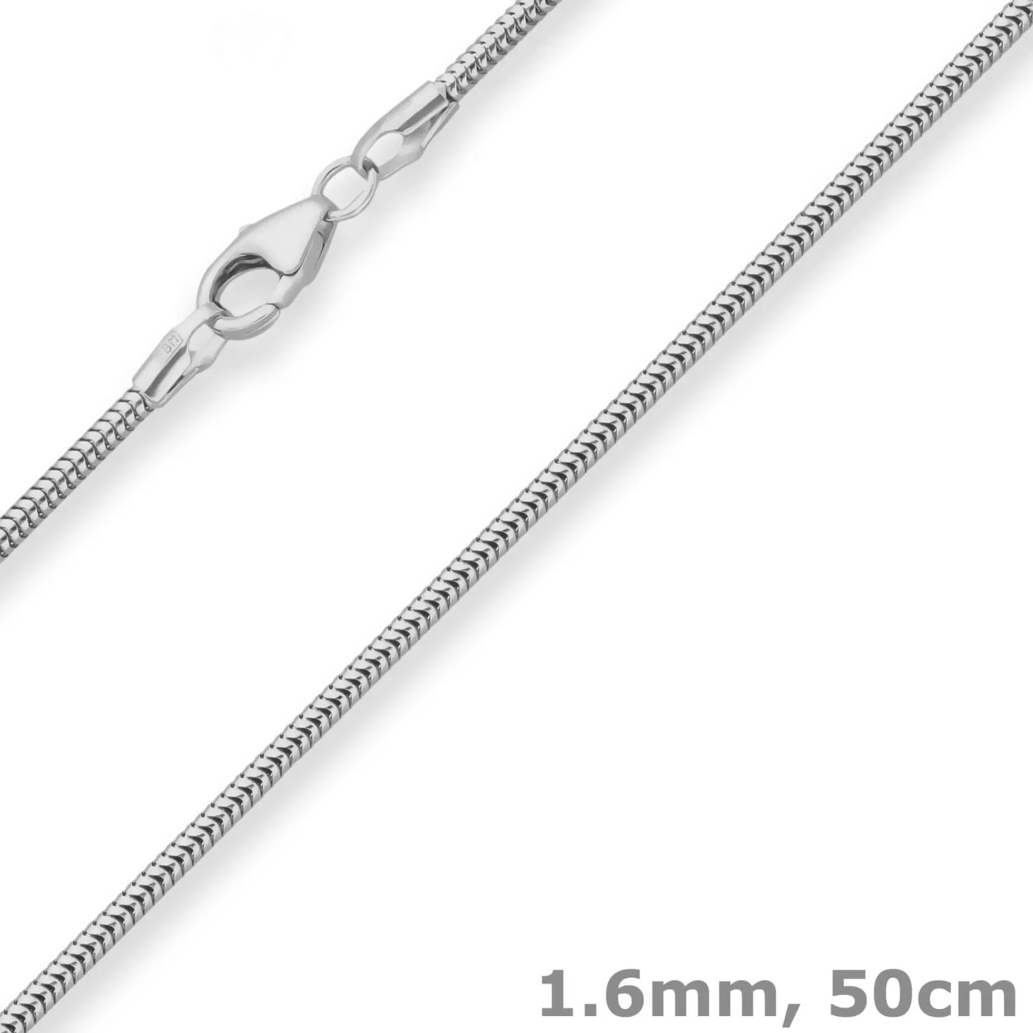 1,6mm Schlangenkette Silberkette Collier Halskette aus 925 Silber 50cm