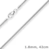 1,8mm Schlangenkette Silberkette Collier Halskette aus 925 Silber 42cm