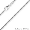 1,2mm Schlangenkette Silberkette Collier Halskette aus 925 Silber 100cm