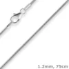 1,2mm Schlangenkette Silberkette Collier Halskette aus 925 Silber 75cm