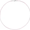 2,8mm Seidenband Seidencollier rose, Karabiner 925 Silber, Damen, 42cm