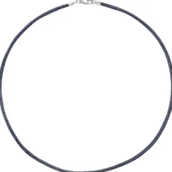 2,8mm Seidencollier Collier grau, Karabiner 925 Silber, Damen, 42cm