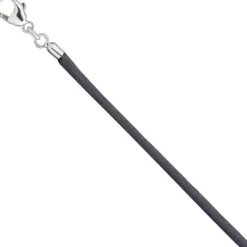 2,8mm Seidencollier Collier grau, Karabiner 925 Silber, Damen, 42cm
