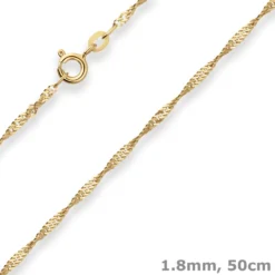 1,8mm Singapurkette Collier Halskette aus 585 Gold Gelbgold 50cm