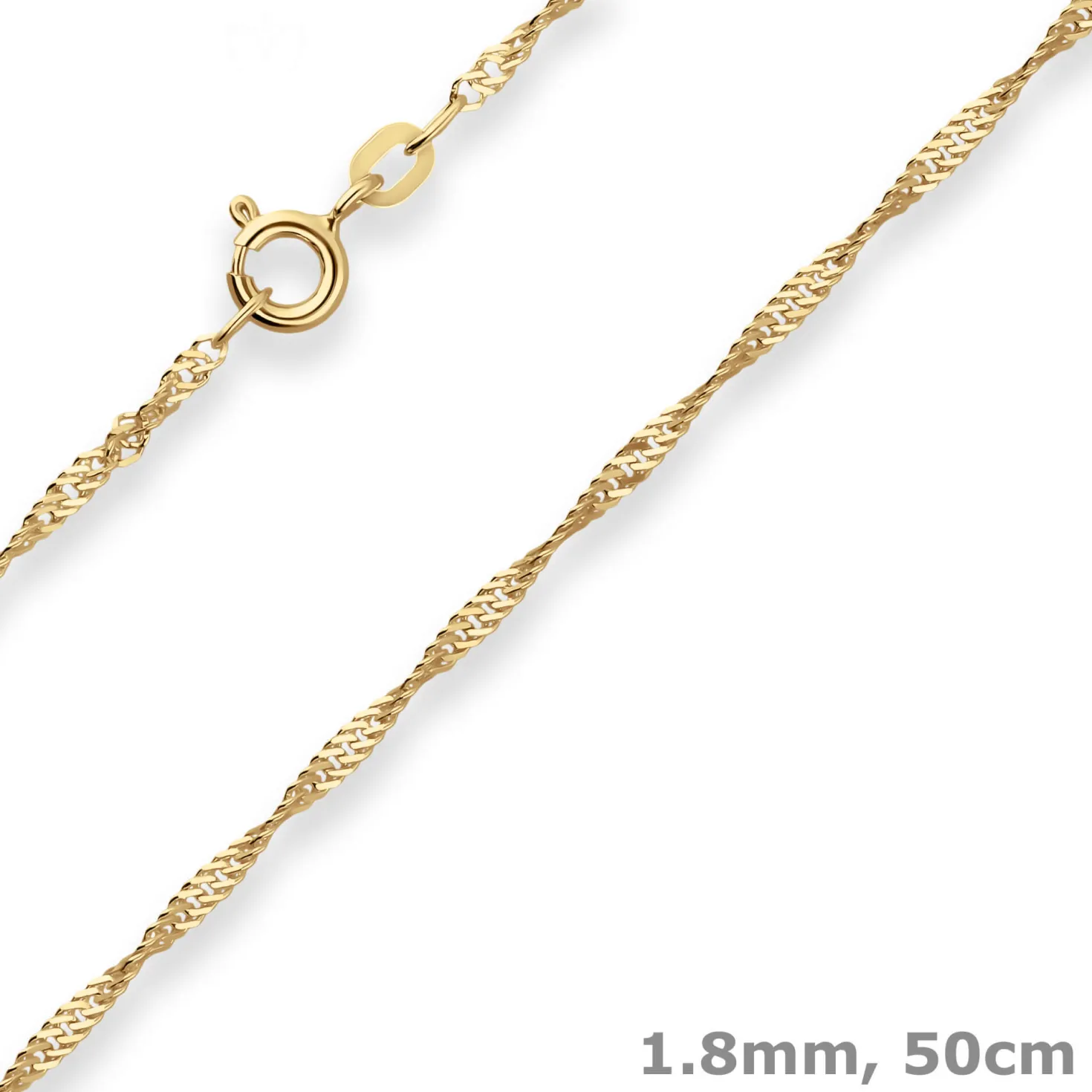 1,8mm Singapurkette Collier Halskette aus 585 Gold Gelbgold 50cm
