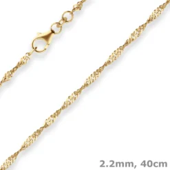 2,2mm Singapurkette Collier Halskette aus 585 Gold Gelbgold 40cm