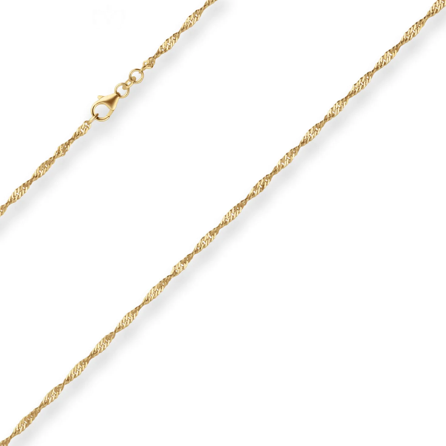 2,2mm Singapurkette Collier Halskette aus 585 Gold Gelbgold 45cm