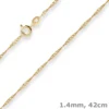 1,4mm Singapurkette Goldkette Collier Halskette aus 585 Gold Gelbgold 42cm