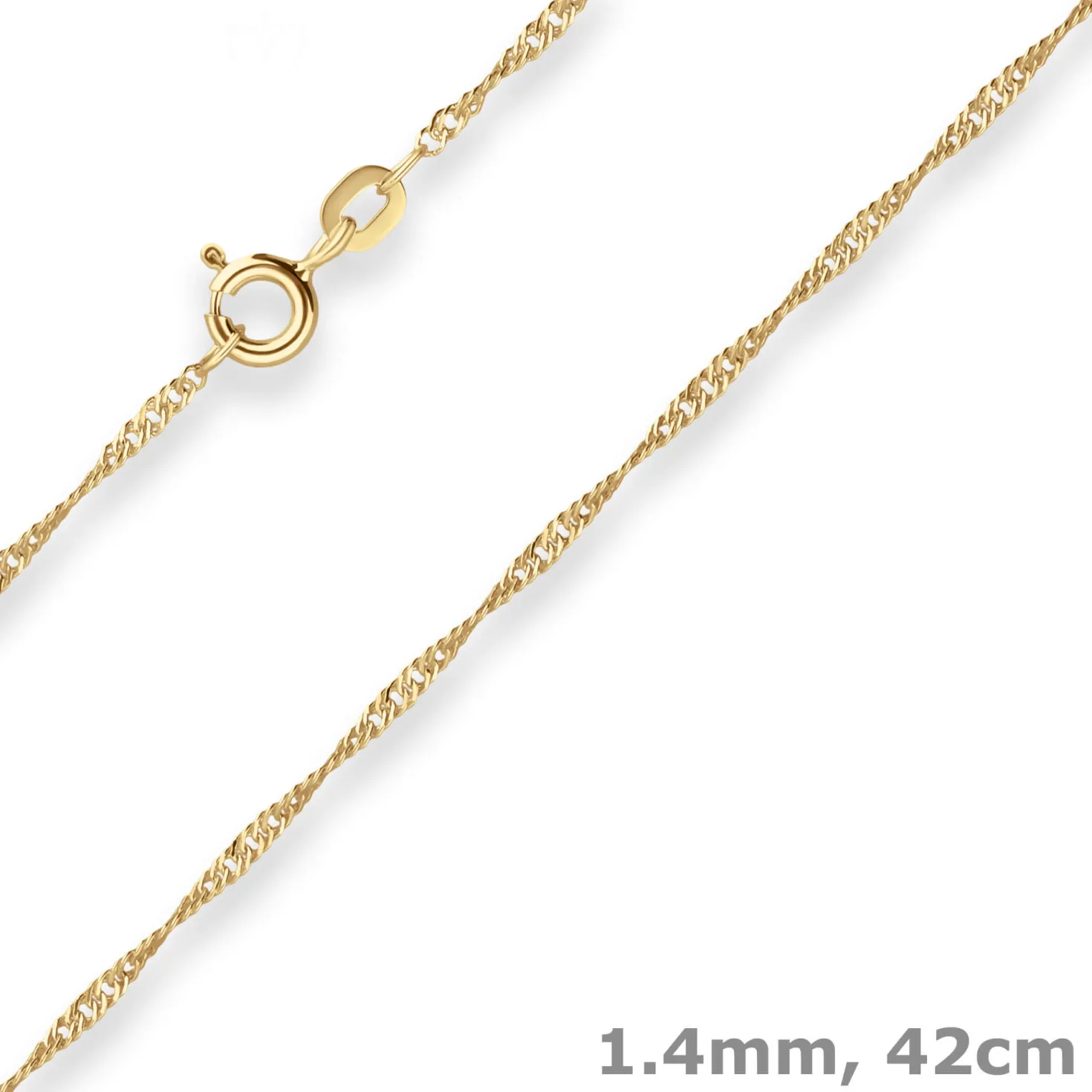 1,4mm Singapurkette Goldkette Collier Halskette aus 585 Gold Gelbgold 42cm