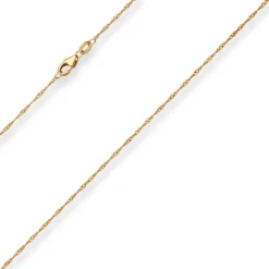 1,2mm Singapurkette Goldkette Collier Halskette aus 375 Gold Gelbgold 40cm