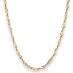 3,8mm Singapurkette Goldkette Collier Halskette aus 585 Gold Gelbgold 55cm