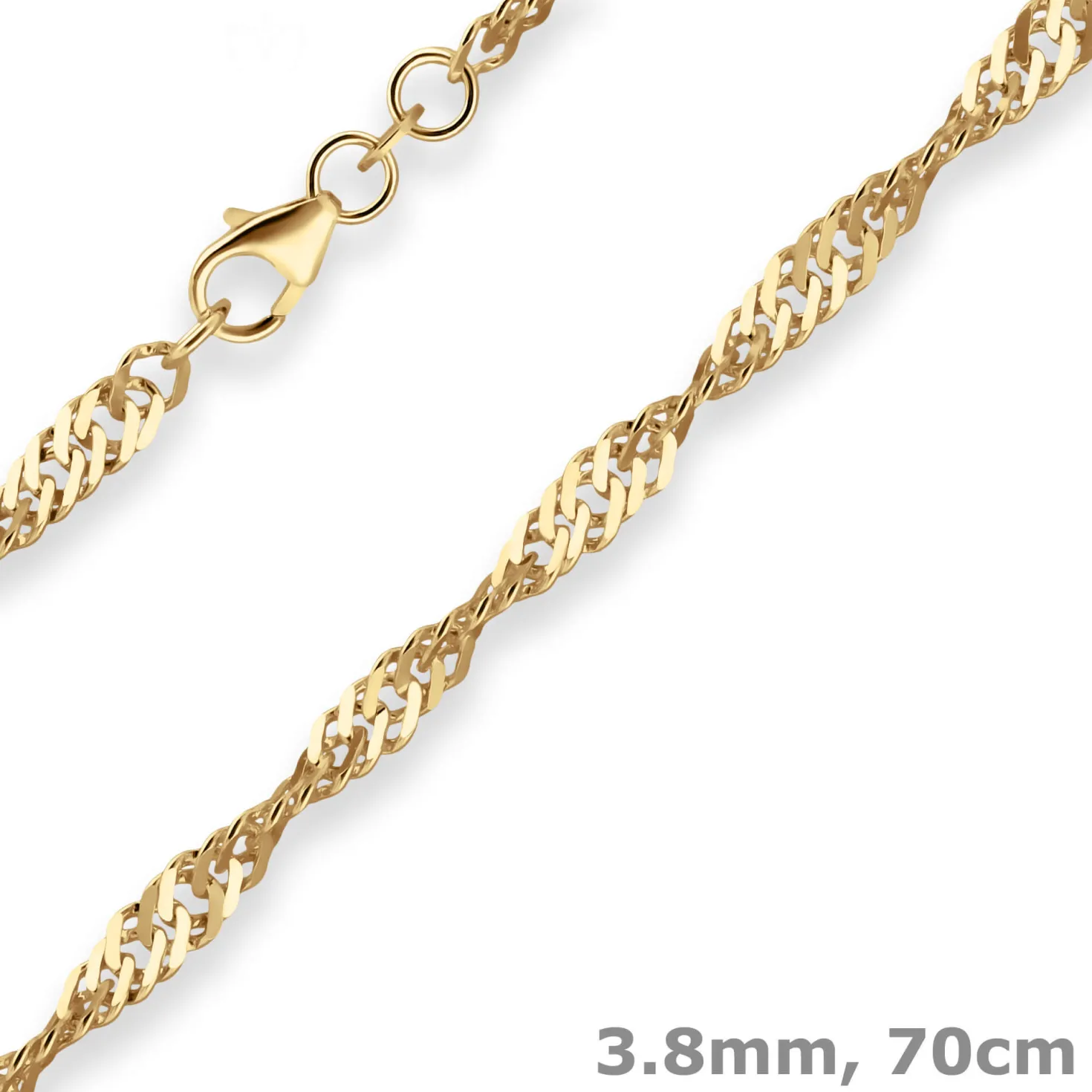 3,8mm Singapurkette Goldkette Collier Halskette aus 585 Gold Gelbgold 70cm