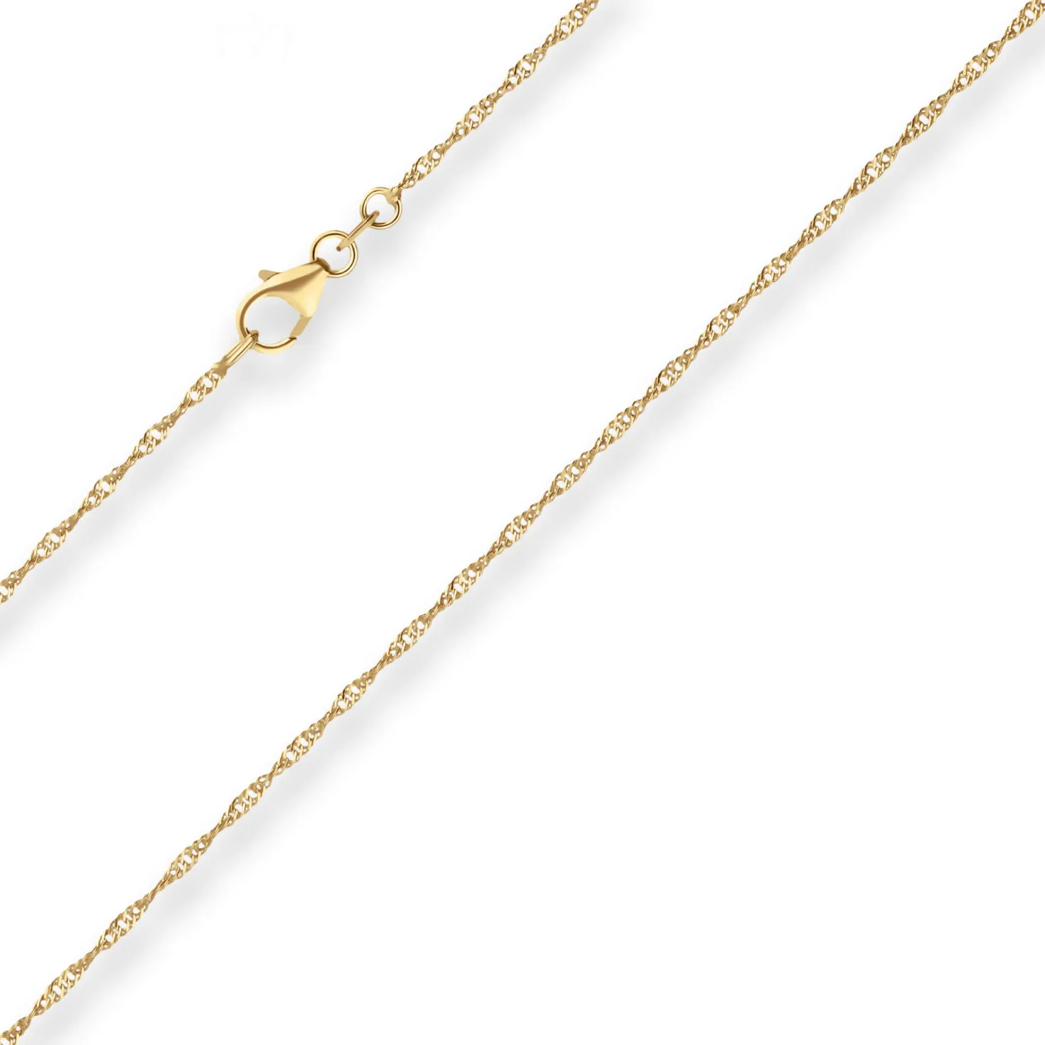 1,4mm Singapurkette Goldkette Collier Halskette aus 750 Gold Gelbgold 45cm