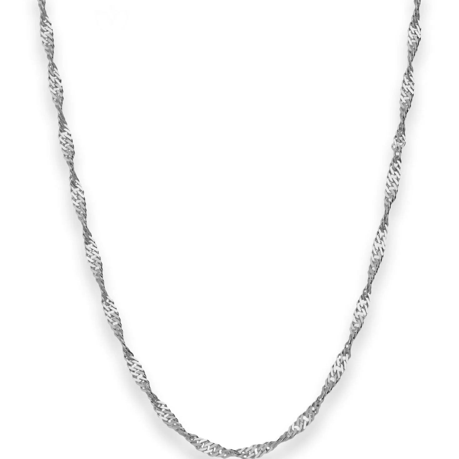 2,2mm Singapurkette Goldkette Collier Halskette aus 585 Gold Weißgold 40cm