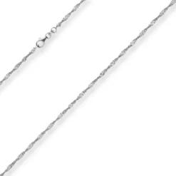 2,2mm Singapurkette Goldkette Collier Halskette aus 585 Gold Weißgold 40cm