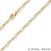 2,4mm Singapurkette Goldkette Collier Halskette aus 585 Gold Gelbgold 45cm