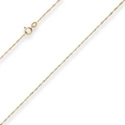 1mm Singapurkette Goldkette Collier Halskette aus 375 Gold Gelbgold 45cm