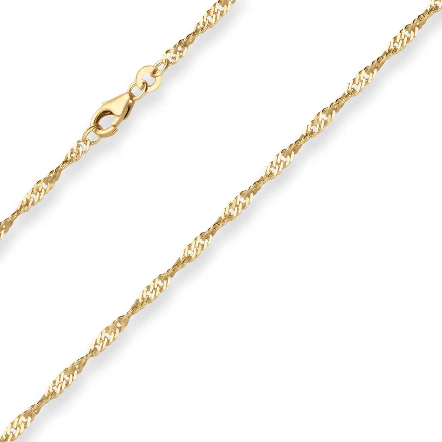 2,4mm Singapurkette Goldkette Collier Halskette aus 585 Gold Gelbgold 50cm