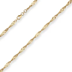 3,8mm Singapurkette Goldkette Collier Halskette aus 585 Gold Gelbgold 50cm