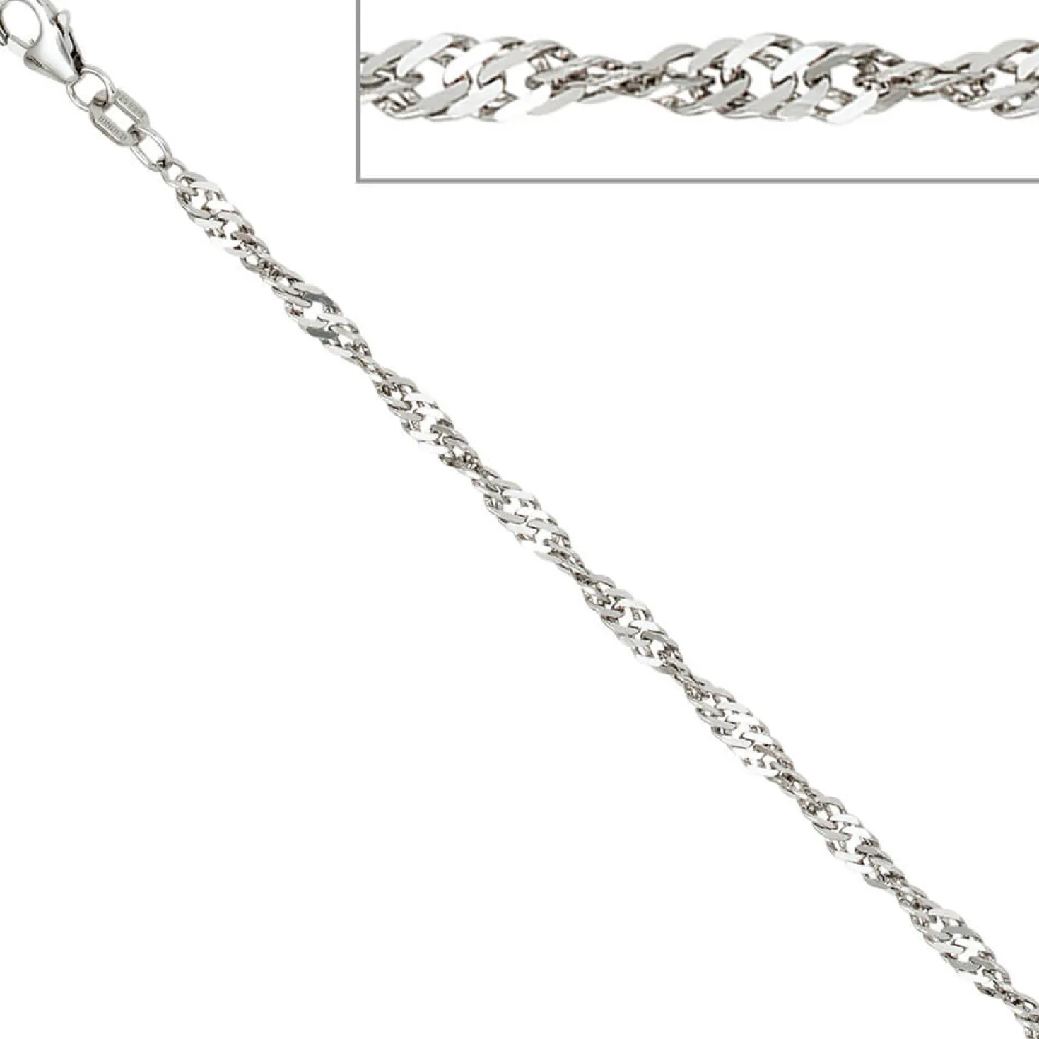 2,9mm Singapurkette Kette Collier Halskette aus 925 Silber 50cm