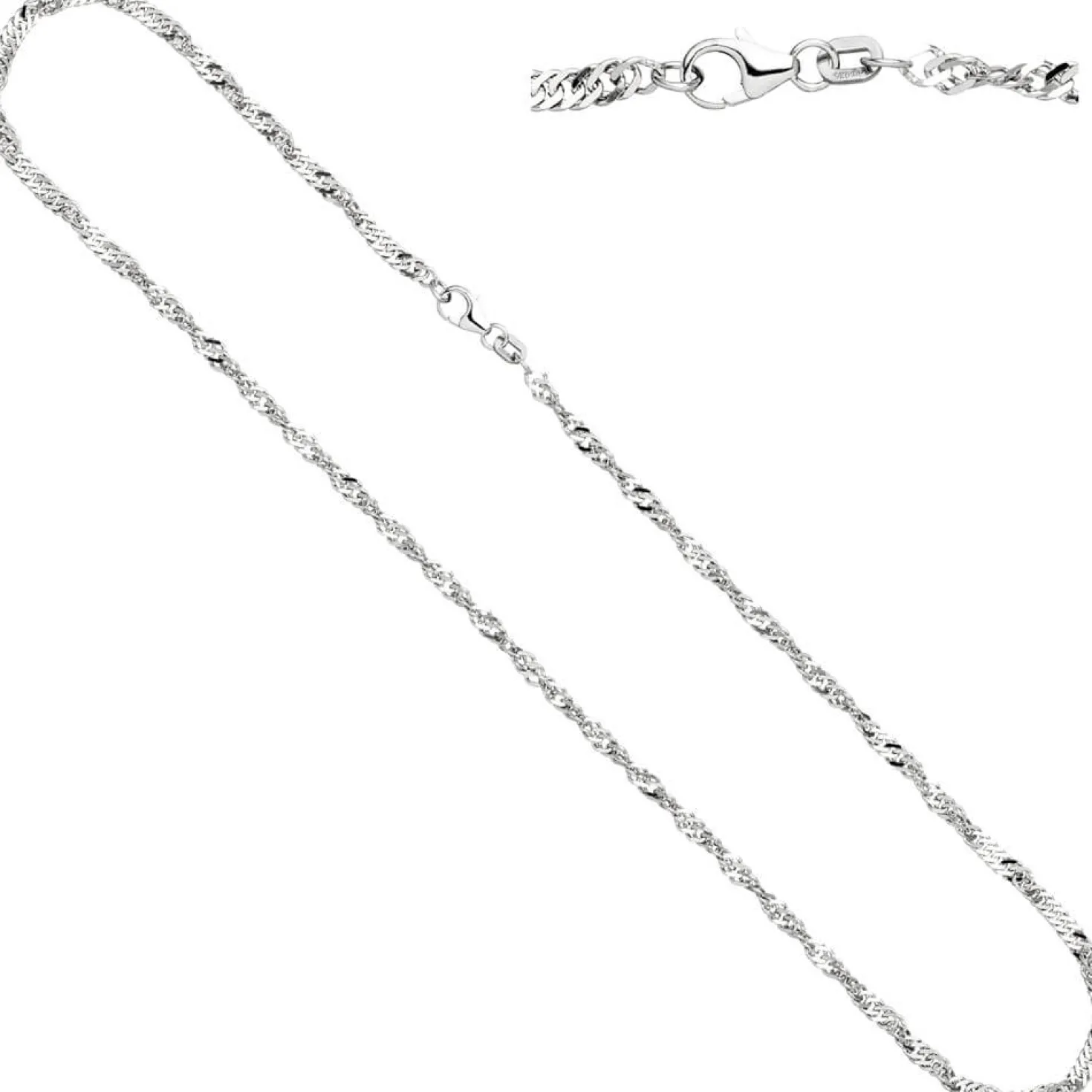 2,9mm Singapurkette Kette Collier Halskette aus 925 Silber 45cm