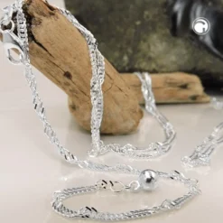 2mm Singapurkette Kette Collier, 925 Silber, Silberkette rund, 60cm