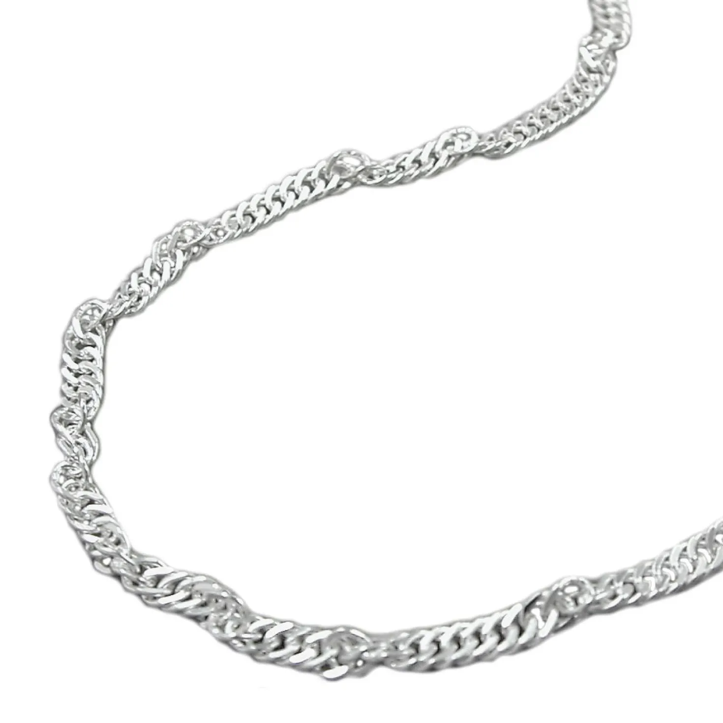 2mm Singapurkette Kette Collier, 925 Silber, Silberkette rund, 45cm