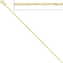 1,8mm Singapurkette Kette Halskette 585 Gold Gelbgold 50cm Halsschmuck