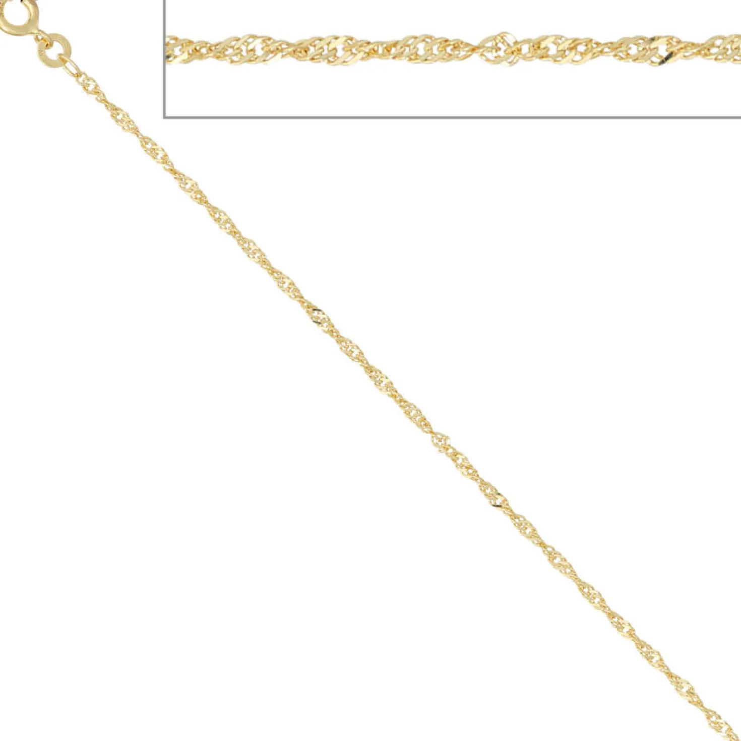 1,8mm Singapurkette Kette Halskette 333 Gold Gelbgold 42cm Halsschmuck