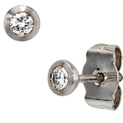3,7mm Solitär Ohrstecker Stecker Diamant 0.1Ct W/SI Brillant 950 Platin Damen
